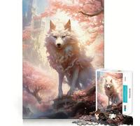 Puzzle da 1000 pezzi con spirito della volpe Kitsune bianca per adulti,gioco di abilità mentale,taglio laser per un incastro perfetto,attività gratificante per le giornate di pioggia (38x52cm)