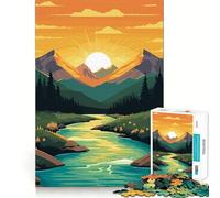 Puzzle da 1000 pezzi con splendida valle e montagna,taglio senza soluzione di continuità,gioco di logica,regalo,gioco casual,decorazione natalizia per la casa (38x52cm)