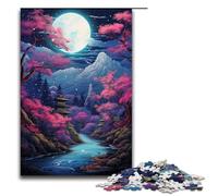 Puzzle da 1000 pezzi con splendida vista notturna del Monte Fuji per adulti giochi di puzzle in legno per famiglie 75x50 cm