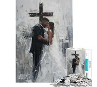Puzzle da 1000 pezzi con sposi sotto una croce ideale per attività divertenti da fare in casa decorazioni artistiche per la casa giocattoli per bambini dai 14 anni in su (38x52cm)