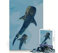 Puzzle da 1000 pezzi con squali balena in acque blu per adulti, esercizio mentale, relax e svago, taglio di precisione, regalo di Natale ideale (50x75cm)