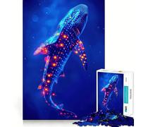 Puzzle da 1000 pezzi con squalo balena al neon per adulti Un gioco che stimola la memoria regala momenti di relax e divertimento Bordi puliti Articolo perfetto per i desideri di Babbo Natale (38x26cm)
