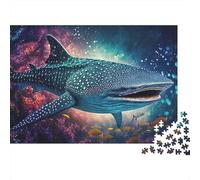 Puzzle da 1000 pezzi con squalo balena che nuota, dipinto cosmico di squalo balena per adulti, gioco educativo, decorazione per la casa, difficile, stimolante, regalo di compleanno, 70x50cm/1000pcs
