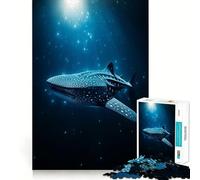 Puzzle da 1000 pezzi con squalo balena e acqua,ideale per adolescenti,gioco di concentrazione mentale,tagli di precisione con bordi lisci,perfetto come regalo di Natale (50x75cm)
