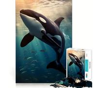 Puzzle da 1000 pezzi con squalo balena gioco di concentrazione,precisione e abilità nel taglio,hobby affascinante per i momenti di svago (38x52cm)