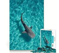 Puzzle da 1000 pezzi con squalo balena in acqua turchese,gioco di concentrazione,precisione di taglio,hobby affascinante per i momenti di svago (38x26cm)