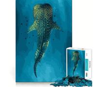 Puzzle da 1000 pezzi con squalo balena in acque blu per ragazzi,stimolante per la mente,divertente,senza spazi vuoti,incastro perfetto,piacevole svago per interni (38x52cm)