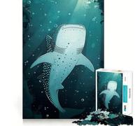 Puzzle da 1000 pezzi con squalo balena nell'oceano,gioco creativo per sviluppare le capacità di abilità,incastro perfetto,nessun pezzo si stacca,attività per rafforzare i legami familiari (38x26cm)