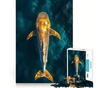 Puzzle da 1000 pezzi con squalo balena nell'oceano,gioco stimolante per la mente,incastro perfetto,nessun pezzo si stacca,sfida interattiva per il cervello per la casa (38x26cm)