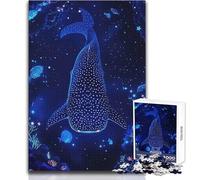Puzzle da 1000 pezzi con squalo balena nell'oceano profondo stellato per adolescenti, gioco educativo di ragionamento, eventi, dimensioni 38x26cm