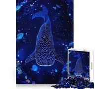 Puzzle da 1000 pezzi con squalo balena nell'oceano stellato, ideale per adolescenti, per stimolare la mente e favorire il relax Regalo invernale perfetto (50x75cm)