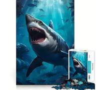 Puzzle da 1000 pezzi con squalo balena per adulti,gioco di abilità mentale,taglio laser per un incastro perfetto,attività gratificante per le giornate di pioggia (38x26cm)