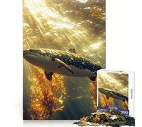 Puzzle da 1000 pezzi con squalo che nuota nella foresta di alghe, ideale per adulti, con effetto antistress e design accattivante 38x52cm