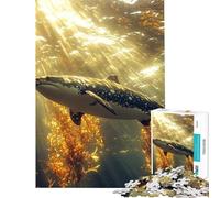 Puzzle da 1000 pezzi con squalo che nuota nella foresta di alghe Puzzle per adulti gioco rilassante migliora la memoria compleanno e Natale (dimensioni 38x52cm)