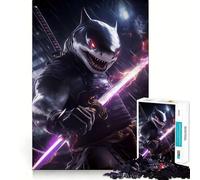 Puzzle da 1000 pezzi con squalo, guerriero samurai e animali, ideale per adolescenti Gioco di logica semplice e divertente, perfetto per il compleanno 50x75cm