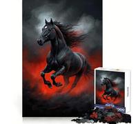 Puzzle da 1000 pezzi con stallone nero per ragazzi, ideale per il benessere mentale, il tempo libero e il divertimento Perfetto per creare un bel puzzle e un regalo (38x26cm)
