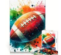 Puzzle da 1000 pezzi con stampa ad acquerello di football americano, ideale per adolescenti, per esercitarsi nella logica, divertimento tranquillo, bordi netti e come regalo festivo (38x26cm)