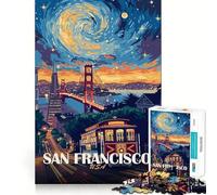 Puzzle da 1000 pezzi con stampa artistica del paesaggio urbano di San Francisco, ideale per ragazzi, gioco di logica e abilità, rilassante e divertente, con tagli precisi, regalo perfetto (38x26cm)