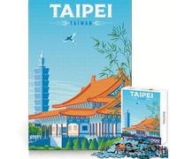 Puzzle da 1000 pezzi con stampa artistica di Taipei, Taiwan, ideale per ragazzi, per stimolare la mente, il divertimento e la tranquillità Bordi precisi Un regalo perfetto (38x52cm)