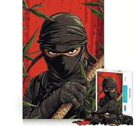 Puzzle da 1000 pezzi con stampa artistica di un guerriero ninja per adolescenti giocattolo che stimola la logica e allevia la tensione con bordi di qualità ideale come regalo di Babbo Natale (38x52cm)