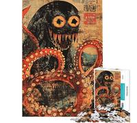 Puzzle da 1000 pezzi con stampa artistica di un polpo mostruoso ideale per ragazzi e famiglie per un divertimento unico tra genitori e figli un regalo speciale per compleanni e Natale 50x75cm