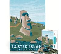 Puzzle da 1000 pezzi con stampa dell'Isola di Pasqua,gioco di squadra,gioco intelligente,regalo per rilassarsi,decorazione natalizia (50x75cm)