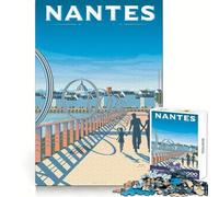 Puzzle da 1000 pezzi con stampa di viaggio di Nantes,Francia,ideale per adolescenti Stimola la memoria,rilassa i momenti di relax,presenta bordi precisi ed è un'ottima idea regalo (50x75cm)