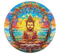 Puzzle da 1000 pezzi con statua del Buddha in vetro colorato, puzzle impossibile per adulti, gioco rompicapo fai da te per la casa, per adolescenti (67,5x67,5 cm)