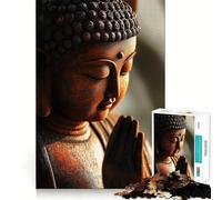 Puzzle da 1000 pezzi con statua di Buddha in primo piano,incastro perfetto,arte che stimola la mente,gioco per il relax,decorazione natalizia da parete (50x75cm)
