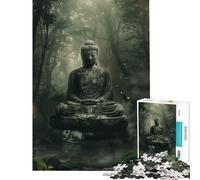 Puzzle da 1000 pezzi con statua di Buddha in una foresta difficile e stimolante per attività in famiglia giochi rilassanti per ragazzi dai 14 anni in su (38x26cm)