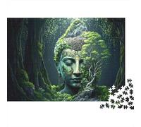 Puzzle da 1000 pezzi con statua di Buddha nella foresta, volto di Buddha, albero, foresta, natura,per adulti dai 12 anni in su, gioco educativo,decorazione per la casa,sfida ad alta difficoltà