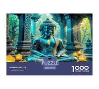 Puzzle da 1000 pezzi con statua di Buddha per adulti, statua di Buddha nel tempio con lanterne, gioco di logica, ottima idea regalo, 70x50 cm/1000 pezzi