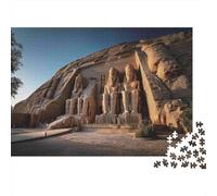 Puzzle da 1000 pezzi con statue dell'antico Egitto, raffiguranti il tempio di Abu Simbel. Gioco educativo per adulti, decorazione per la casa, difficile e ideale per 70x50 cm.