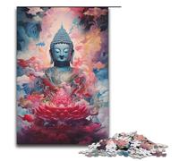 Puzzle da 1000 pezzi con statue di loto e Buddha in carta per bambini interazione genitori-figli 1000 pezzi (38x26 cm)