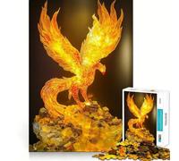 Puzzle da 1000 pezzi con statuetta della fenice della prosperità per adulti, gioco di logica, divertimento in casa, bordi precisi, oggetto da collezione 50x75cm