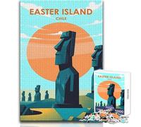 Puzzle da 1000 pezzi con statuette Moai dell'Isola di Pasqua per adulti, gioco creativo di risoluzione dei problemi, idea regalo memorabile e sentita, dimensioni 50x75cm