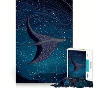 Puzzle da 1000 pezzi con stelle, balene e razze marine, ideale per adolescenti Gioco di logica semplice e divertente, perfetto per il compleanno 38x26cm