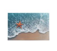 Puzzle da 1000 pezzi con stelle marine sulla spiaggia, puzzle per famiglia, 75 x 40 cm