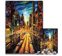 Puzzle da 1000 pezzi con strade cittadine colorate, in cartone, per adulti, rompicapo e decorazioni per la casa, regalo perfetto per le feste, 26X38CM/10,23x14,96 pollici.