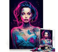 Puzzle da 1000 pezzi con strega al neon sexy per adolescenti, giocattolo cognitivo, divertimento lento, bordo premium, Babbo Natale, desiderio, scegli 50x75cm