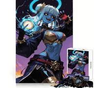 Puzzle da 1000 pezzi con strega dalla pelle blu e sfera magica per adolescenti, stimolante per il pensiero creativo, evasione consapevole, incastro perfetto, (38x26cm)