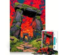 Puzzle da 1000 pezzi con struttura simile a Stonehenge e cielo dai colori vivaci, ideale per ragazzi, gioco di logica, antistress, taglio preciso e regalo artistico 50x75cm