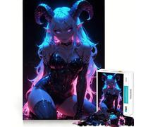 Puzzle da 1000 pezzi con succube sexy al neon per adolescenti, ideale per ricordare, migliorare, calmare la mente, con un'opera d'arte nitida e da collezione 38x26cm