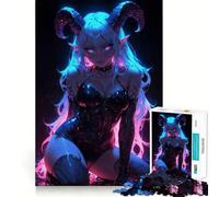 Puzzle da 1000 pezzi con succube sexy al neon per adolescenti, ideale per rievocare ricordi, migliorare la mente, rilassare e creare opere d'arte di alta qualità 50x75cm