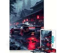 Puzzle da 1000 pezzi con supercar nere,rosse e neon,bordi senza soluzione di continuità,gioco di logica e divertimento,ideale per momenti di svago,regalo artistico di Natale 38x26cm