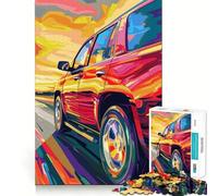 Puzzle da 1000 pezzi con SUV rosso su strada per adolescenti, ideale per stimolare la memoria e creare un'atmosfera serena, con taglio di alta qualità, perfetto come regalo di compleanno (38x26cm)