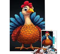 Puzzle da 1000 pezzi con tacchino stilizzato dalle piume blu sfida impegnativa da completare gioco educativo impossibile per ragazzi dai 14 anni in su (50x75cm)