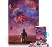 Puzzle da 1000 pezzi con taglio di precisione Astronauta oltre il cielo Fatto di legno per età 14+ Gioco rompicapo Giochi Giocattoli Regalo misurare：50x75cm