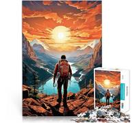 Puzzle da 1000 pezzi con taglio di precisione Escursione in cima alle montagne Fatto di carta，Adatto a partire dai 14 anni Sollievo dallo stress Regali di Natale per le donne。misurare：26x38cm