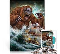Puzzle da 1000 pezzi con taglio di precisione Il mostro orango kraken Fatto di cartone per età 14+ Difficile da completare ma divertente e umoristico regalo di compleanno misurare：38x52cm